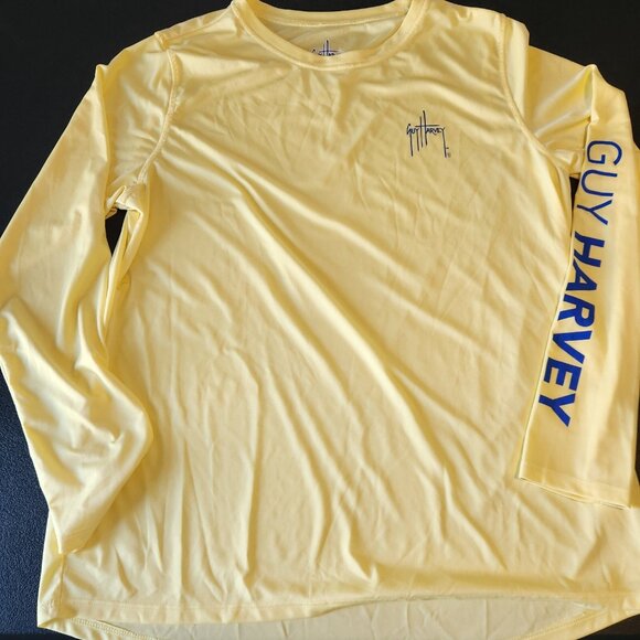 Guy Harvey‎ Shirt Performance Fishing Beach Sun UPF30 Yellow Womens XXL EUC - Picture 8 of 11